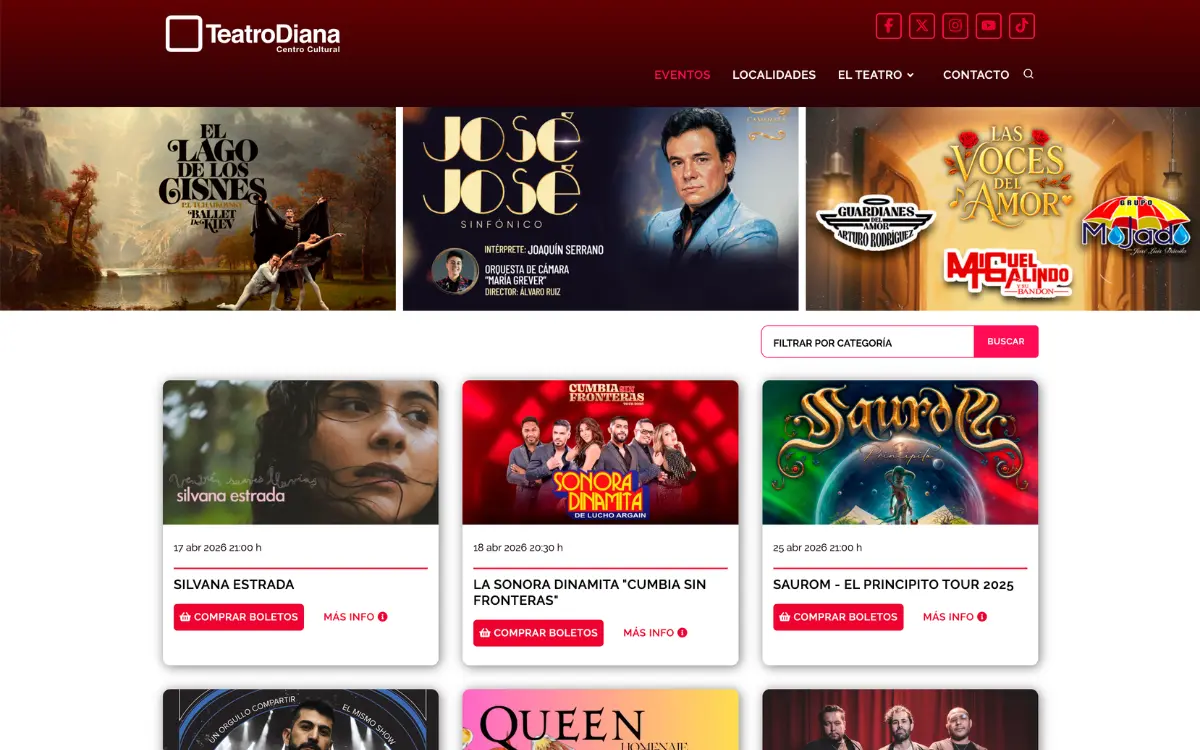 Teatro Diana — Sitio web y newsletter